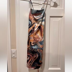 Kendall and Kylie Multicolor Swirl Dress with gorgeous back detail. Small.